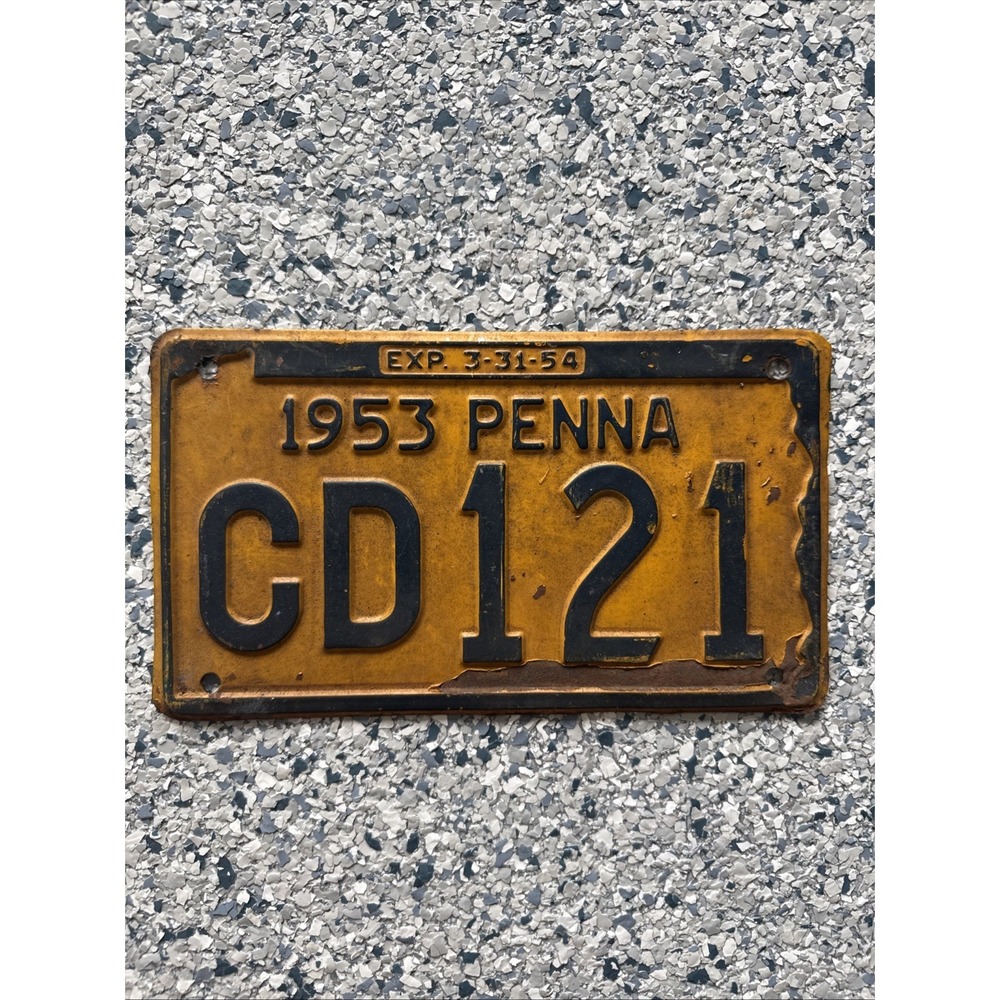 Vintage Pennsylvania License Plate - 1953 'PENNA' - Fair Condition, Nice Colors